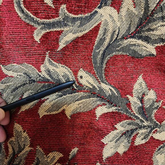 First Option Vintage 90s Red Gold Funky Floral Paisley Brocade Blazer, X-Large - Picture 7 of 12